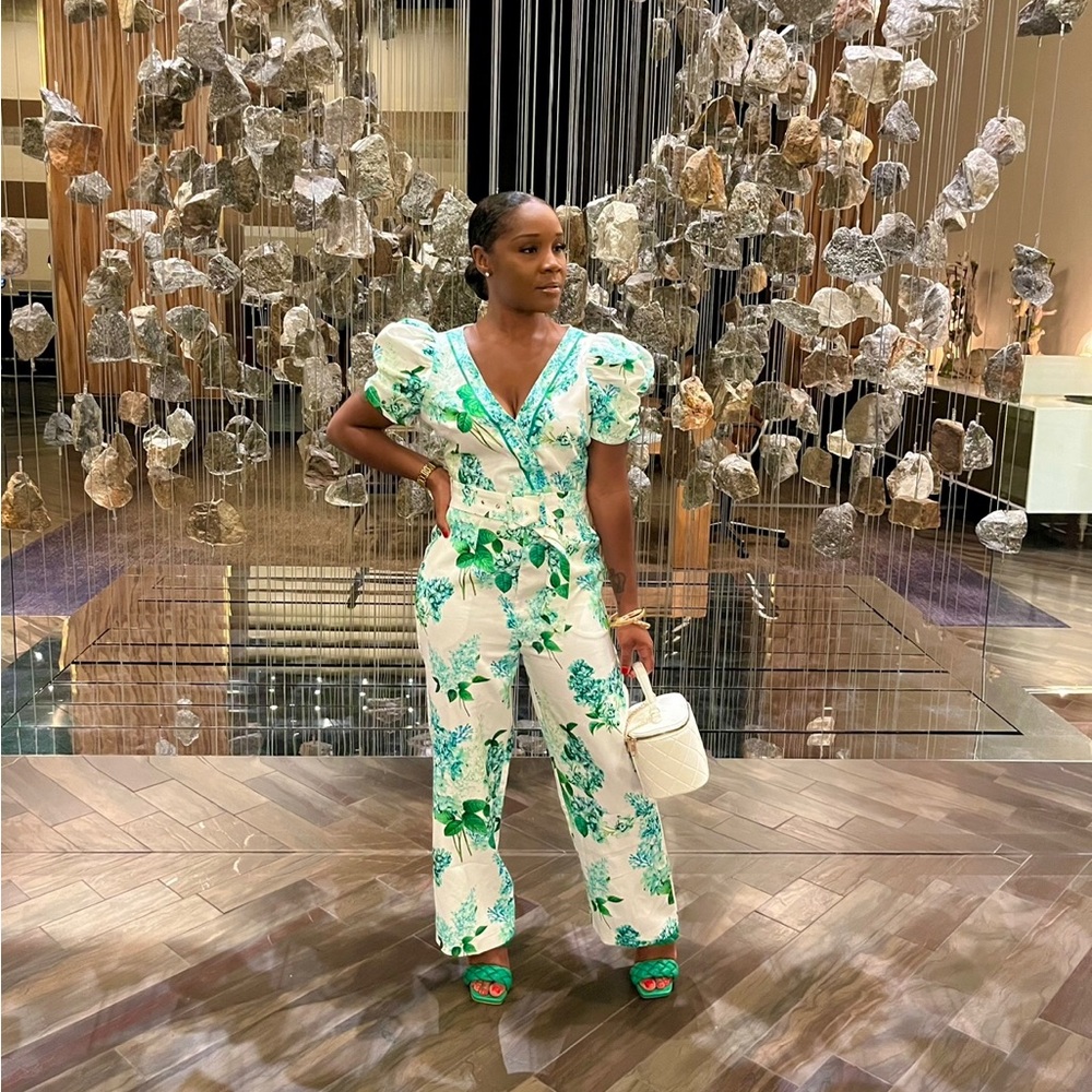 White Floral Jumpsuit Worn Once :)